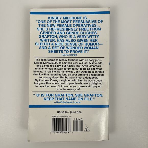 Sue Grafton Paperback Books Alphabet Mystery Kinsey Millhone A-D K Lot of 5 - Picture 10 of 11